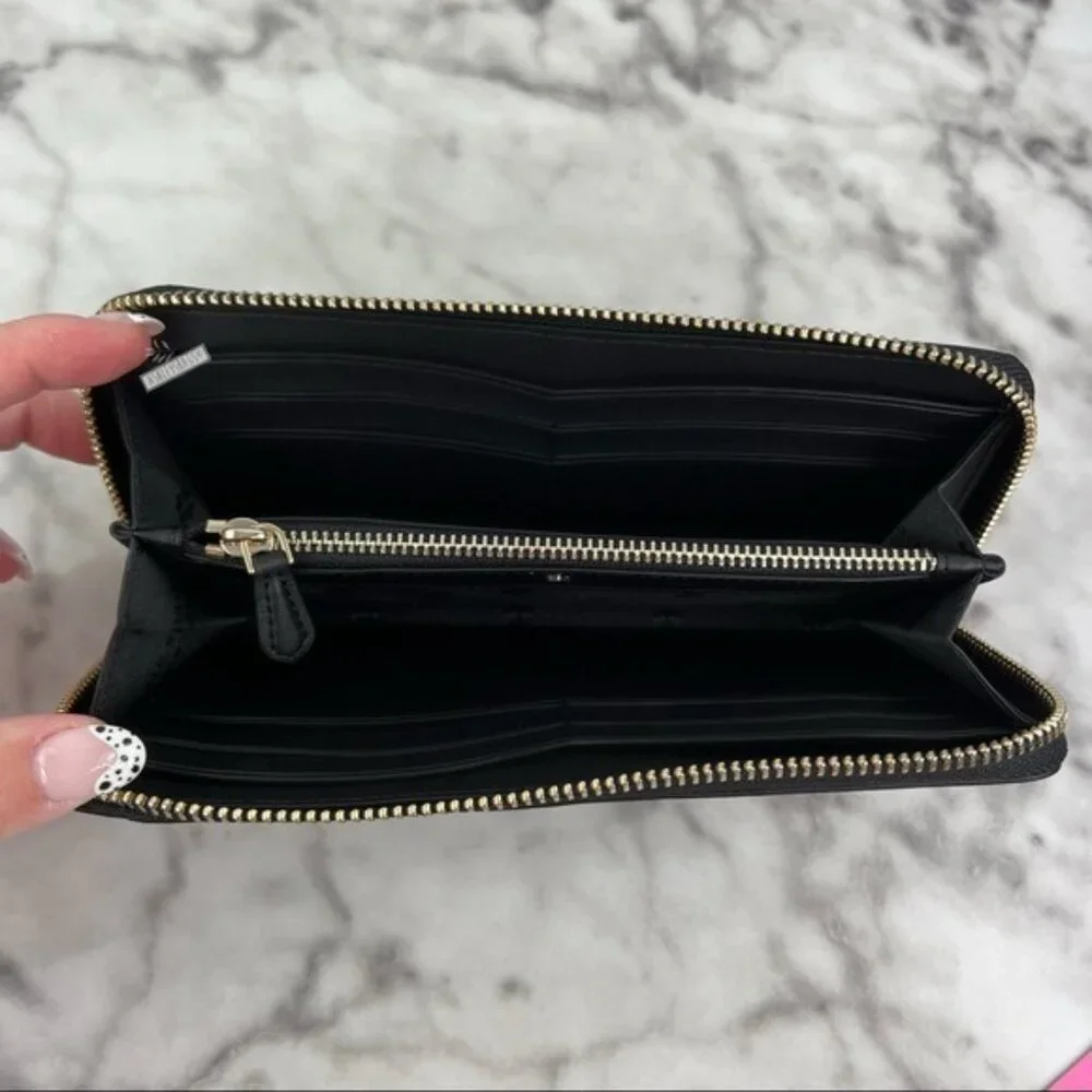 Kate Spade Spencer Metallic Glitter Sparkle Polka Dot Large Continental Wallet